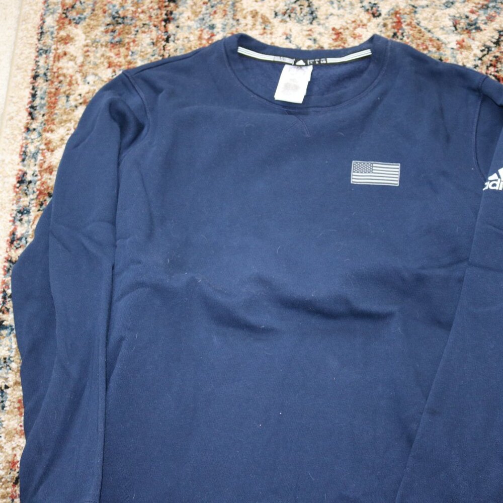 adidas Navy Blue Crewneck Sweatshirt with Flag Graphic - Picture 3 of 4